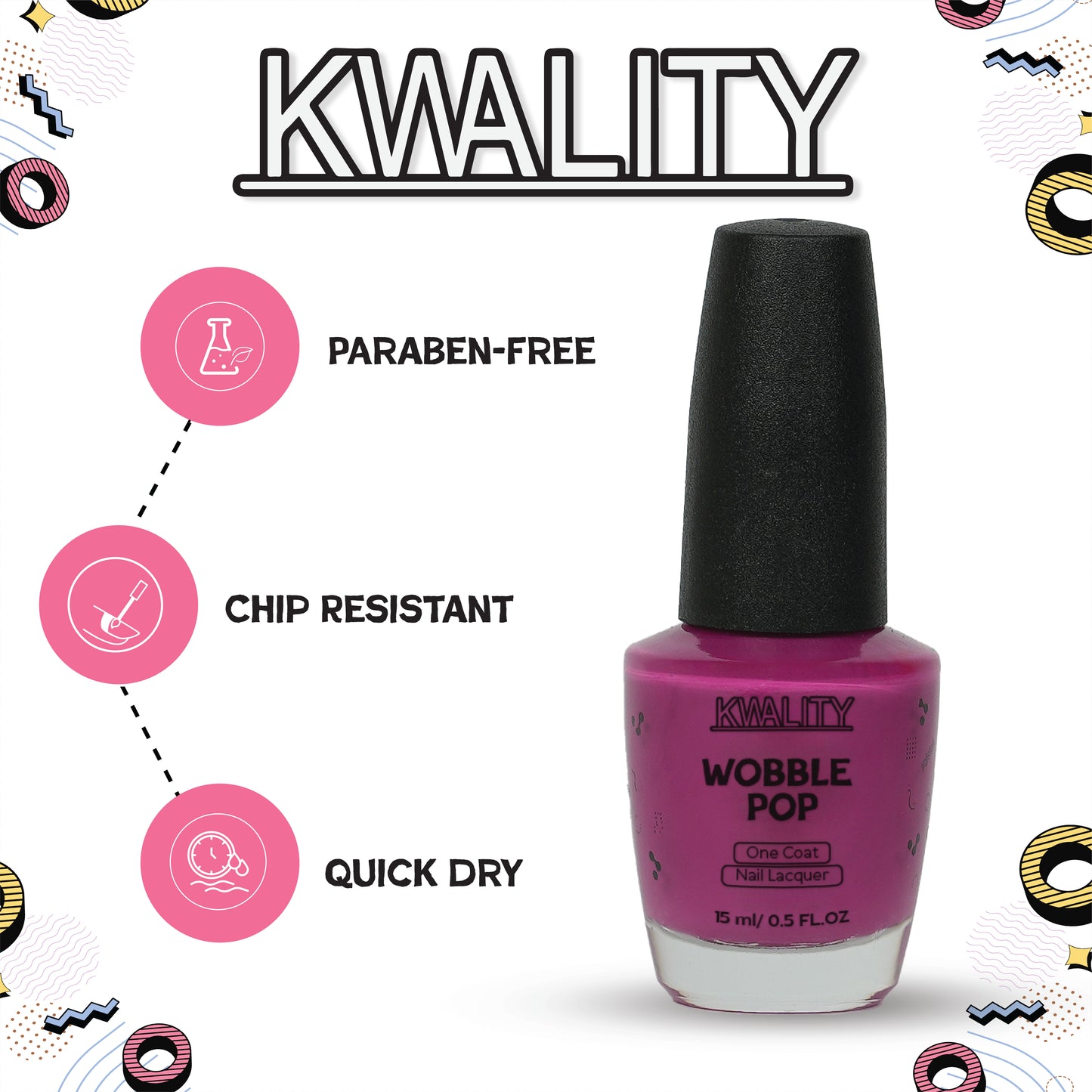 Wobblepop Nail Paint Raspberry - 15ml
