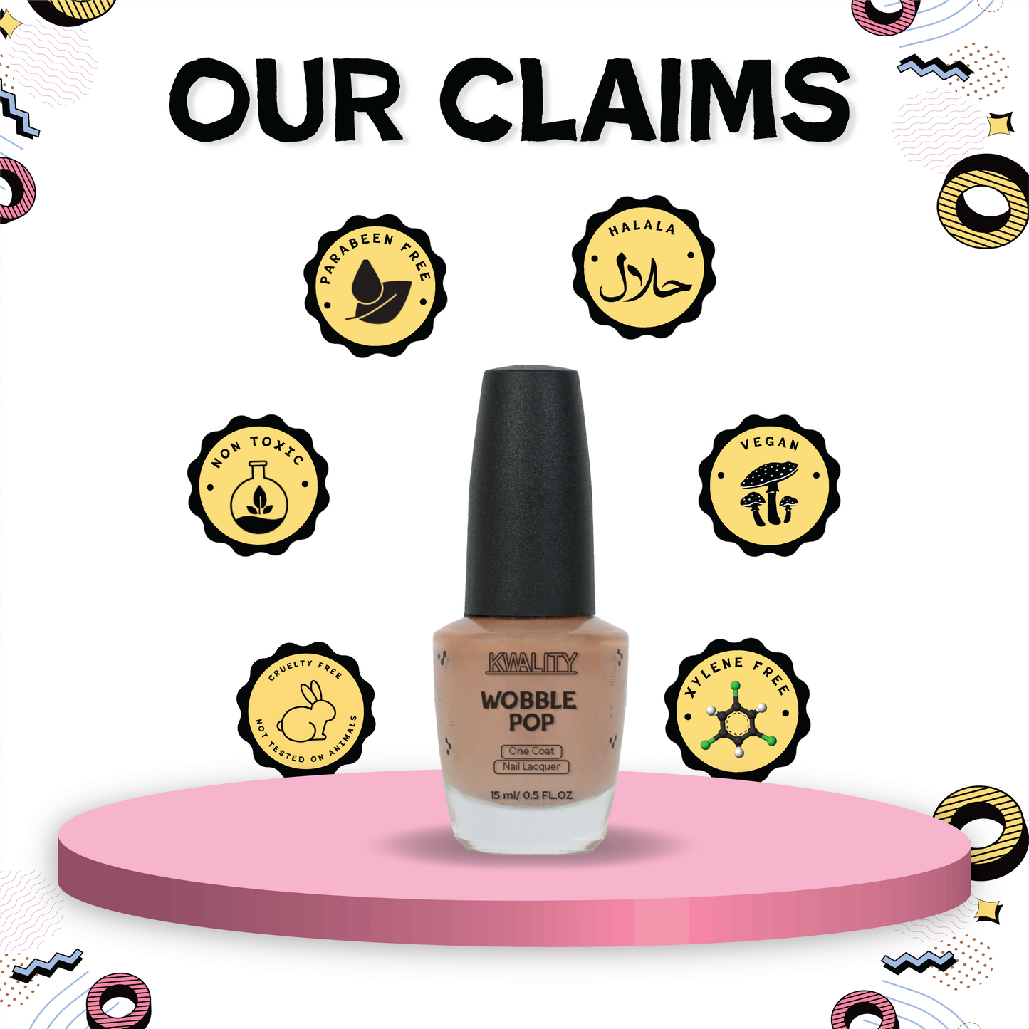 Wobblepop Nail Paint Peach Glow - 15ml