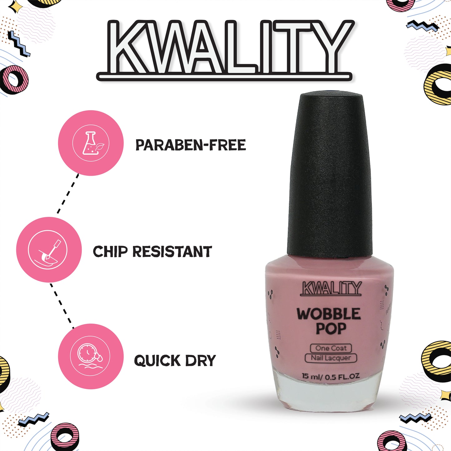 Wobblepop Nail Paint Soft Pink - 15ml