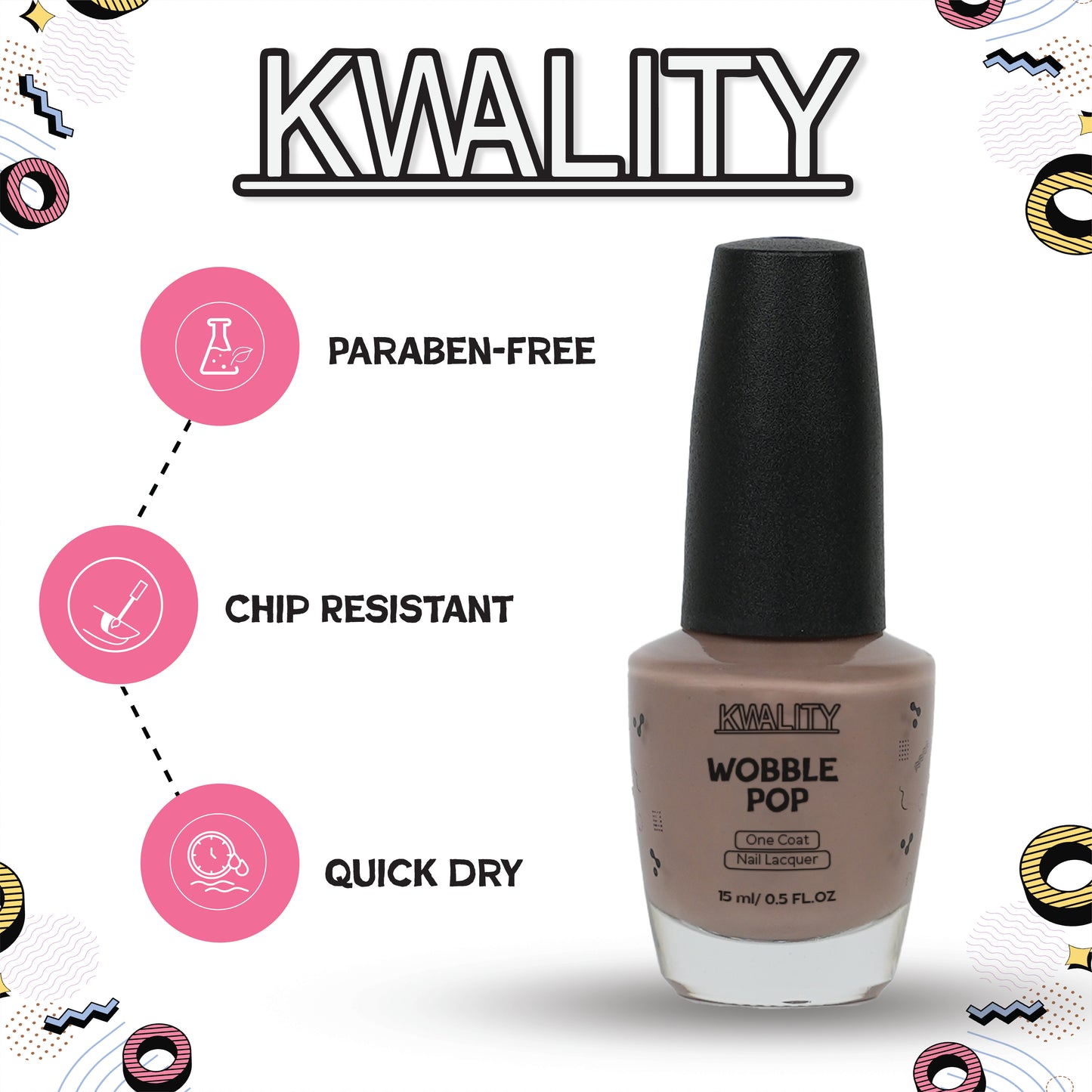 Wobblepop Nail Paint Cafe Au Lait - 15ml