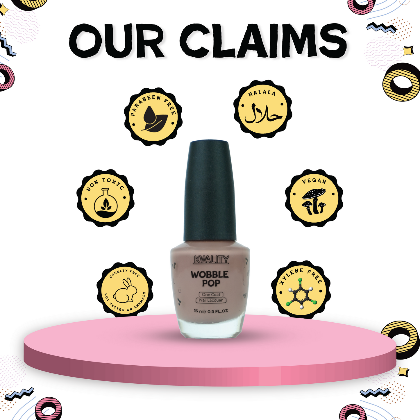 Wobblepop Nail Paint Light Taupe - 15ml