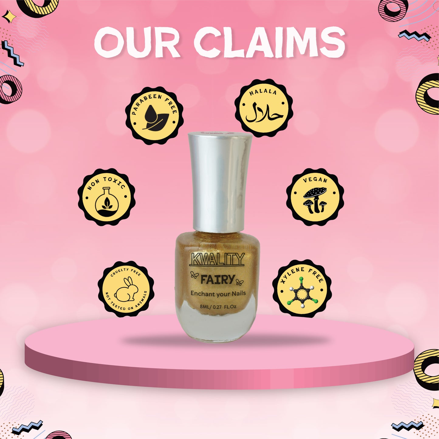 Fairy Nail Paint Toffee Gold - 15ml