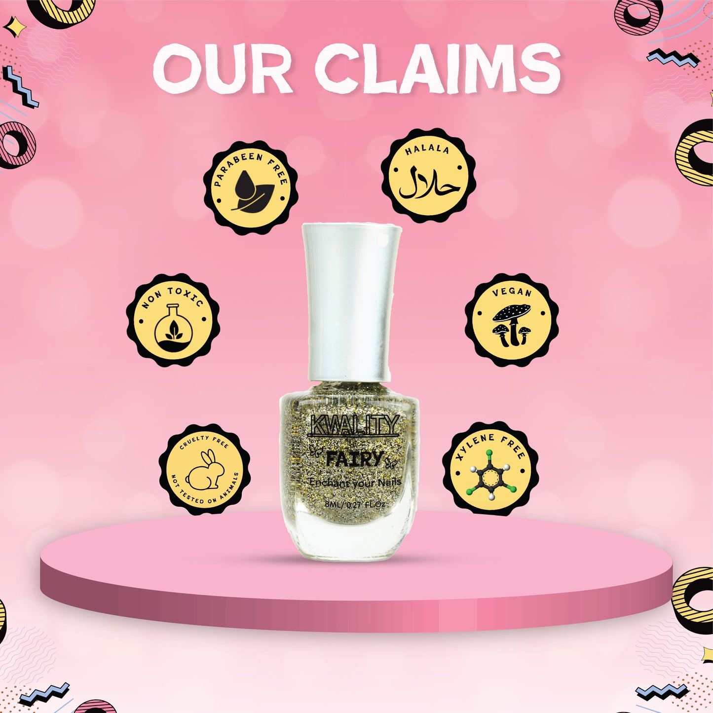 Fairy Nail Paint Obsidian Gold - 15ml