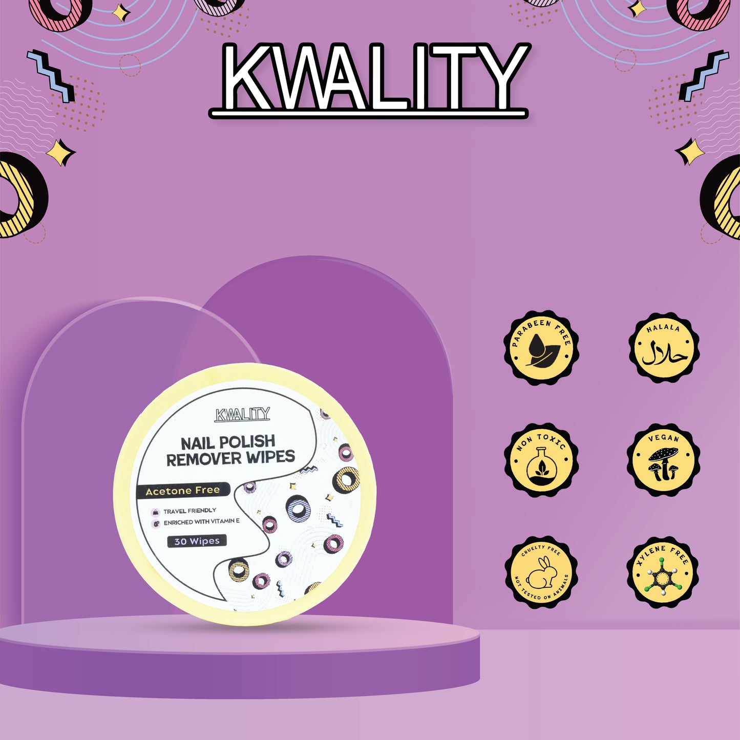 Cotton Candy Nail Polish Remover Wipes - 30 pieces | Paraben Free | | Vitamin E | Acetone-Free