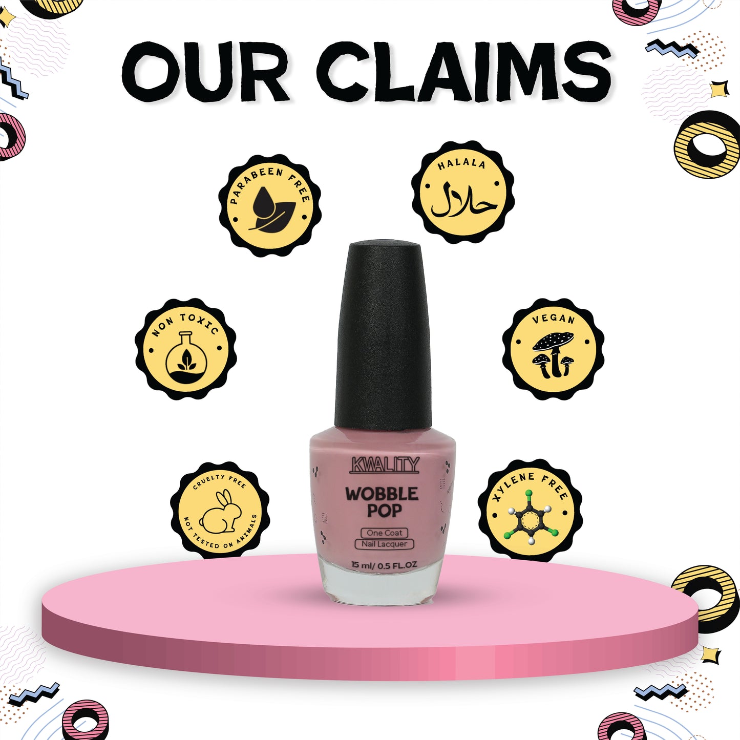 Wobblepop Nail Paint Soft Pink -  15ml
