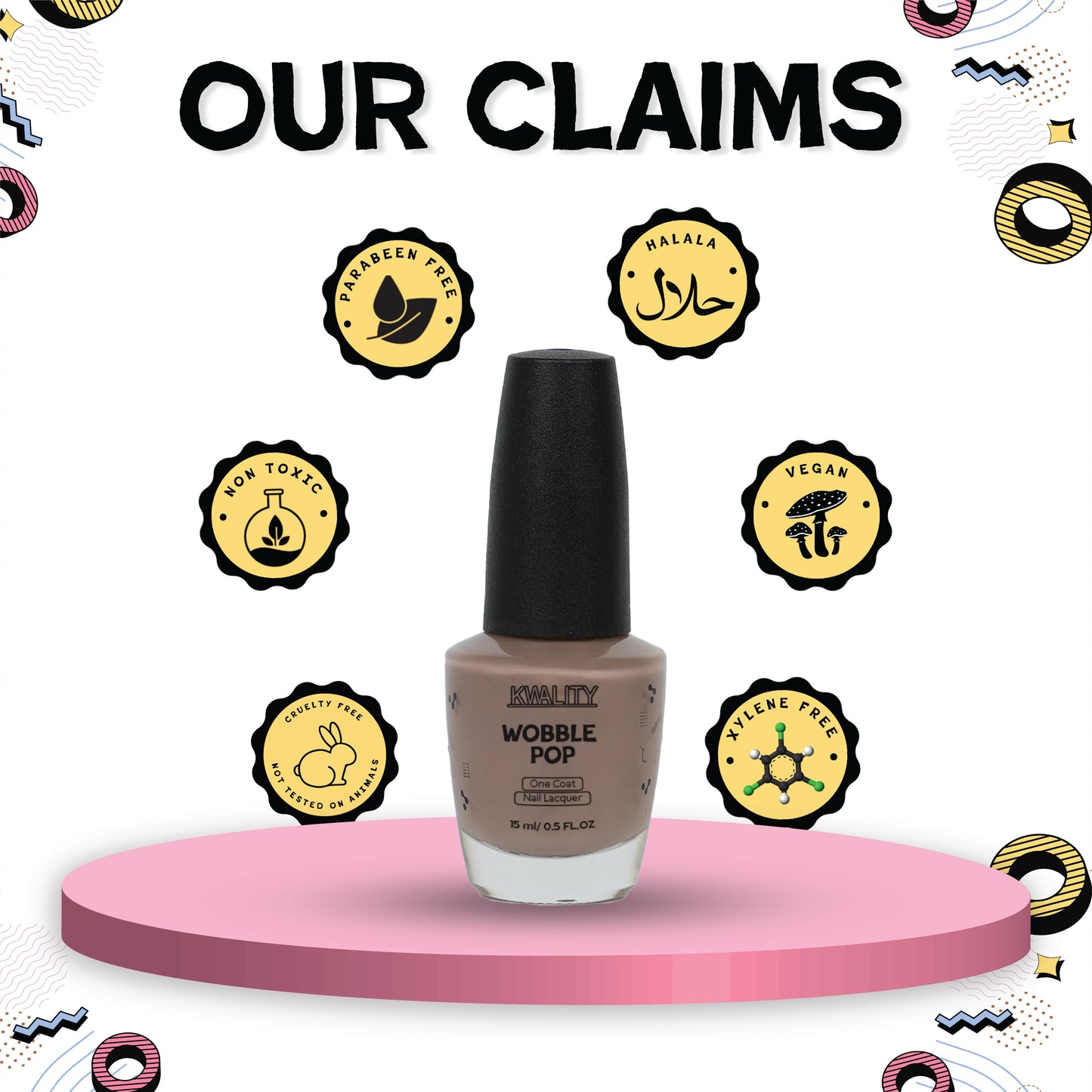 Wobblepop Nail Paint Cafe Au Lait - 15ml